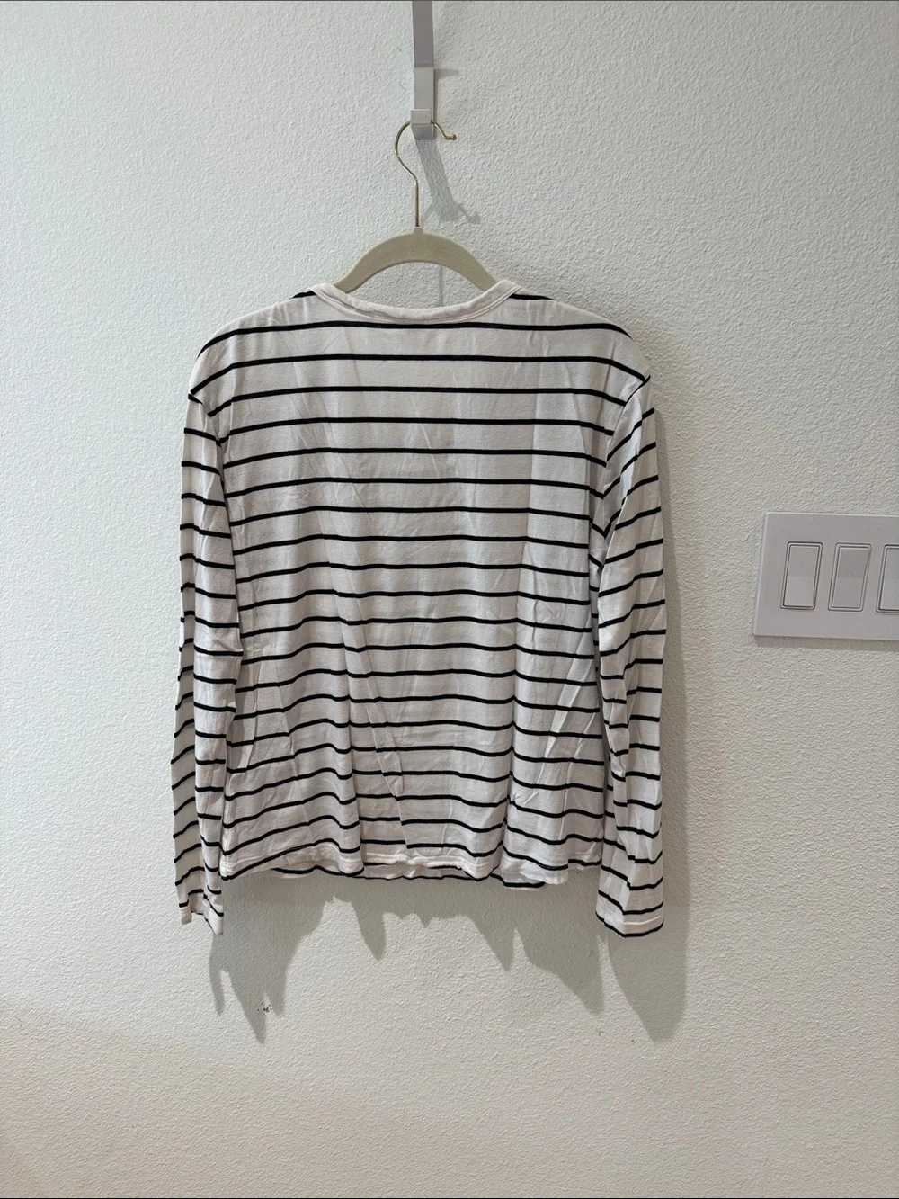 bp Long Sleeve Striped Tee in White and Black